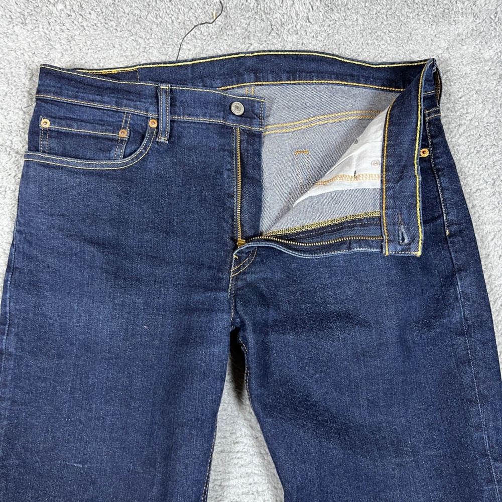 Levis Jeans 514 Mens 36x32 Blue Dark Wash Straight Leg Cotton Casual Office